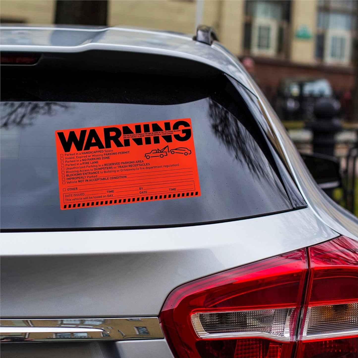 Easykart Labels 50 Parking Violation Notice Tow Stickers for Car Vehicle Private Warning - Adhesive Car Window Fluorescent Labels