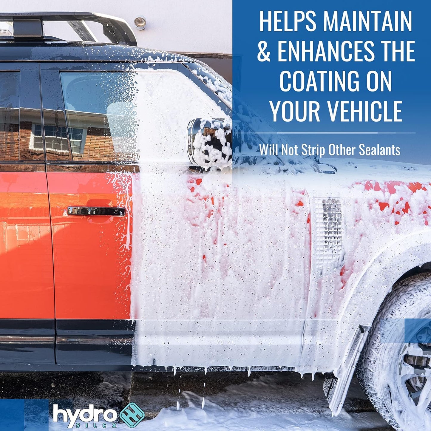 HydroSilex Ceramic High Foaming Silica Soap SIO2 Infused. Hydrophobic Coating Car Wash Soap for Paint, Vinyl, Rubber & Plastic (16oz)