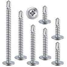 (100 pcs) Wensilon #10×2”for Sheet Metal Self-Tapping Screws 410 Stainless Steel Truss Head High-Strength Quick Tapping Screws