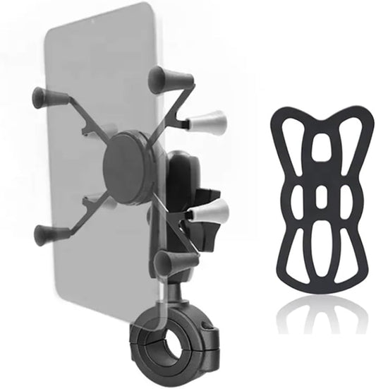 Strg Handlebar Tablet Mount with Rail Base for Rails 1.12'' to 1.50'' in Diameter for 6" Tablets, Motorcycle Tablet Holder for Bike Motorcycle Handlebar ATV/UTV and More Rails