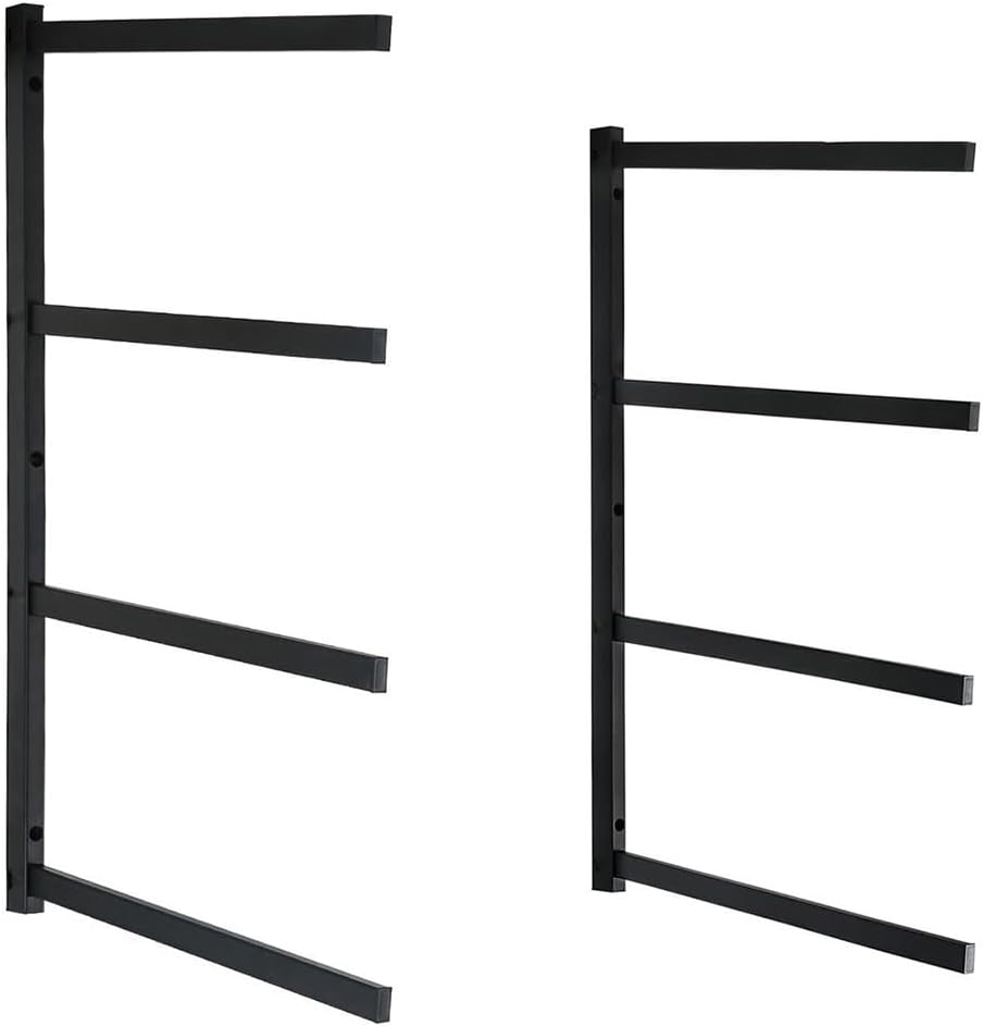 Lumber Storage Rack Metal Shelf Brackets, Sturdy Multipurpose Racking,Indoor & Outdoor Use (4 Level)