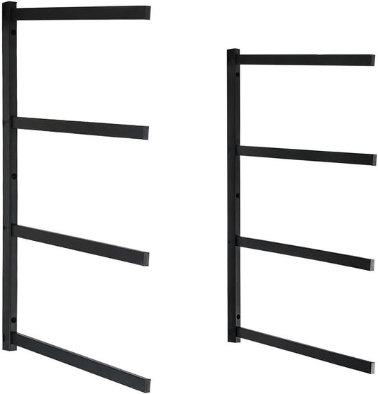 Lumber Storage Rack Metal Shelf Brackets, Sturdy Multipurpose Racking,Indoor & Outdoor Use (4 Level)