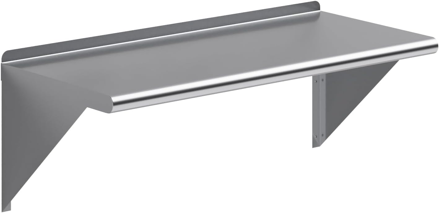 AmGood 36" Long X 16" Deep Stainless Steel Wall Shelf | NSF Certified | Appliance & Equipment Metal Shelving | Kitchen, Restaurant, Garage, Laundry, Utility Room