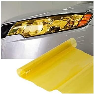 12 by 48 Inches Self Adhesive Headlight, Tail Lights, Fog Lights Tint Vinyl Film (12 X 48, Gold)