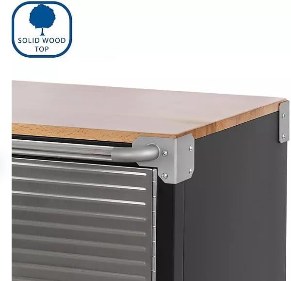 Heavy Duty Rolling Storage Cabinet with Wheels and Drawers, Workstation for Garage, Office, Workshop, 2 Door (28" W x 18” D x 34.5" H), Graphite