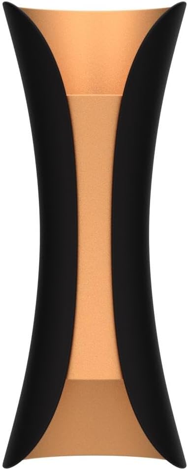 2-Pack Outdoor Wall Light LED 20W (H) 11.8in Aluminum - Black Gold Waterproof Exterior Lighting Fixture,3000K Warm,Up Down Porch Sconces Brightens to Patio,Garage,Front Door