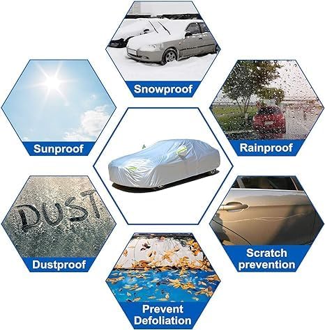 KouKou Oxford Waterproof SUV Car Cover Suitable for Dodge Journey from 2008 to 2011, Windproof All Weather Waterproof Outdoor Cover Sun Rain UV Dust Snow Protection.