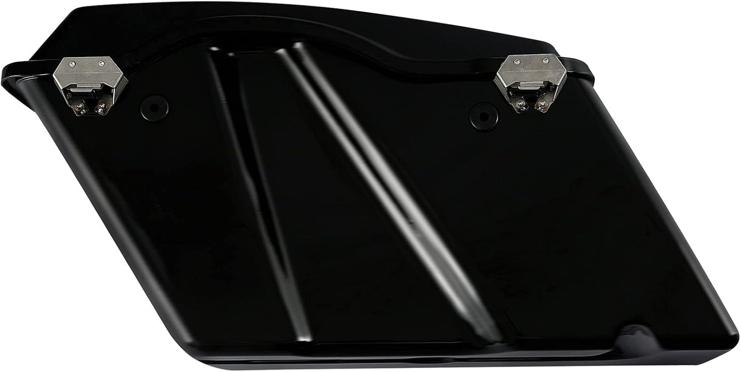 XFMT Motorcycle Matte Black Hard Saddlebags Saddle Bags Trunk W/Lids & Chrome Latches For Harley Touring Road King Street Glide Road Glide Electra Glide 1994-2013