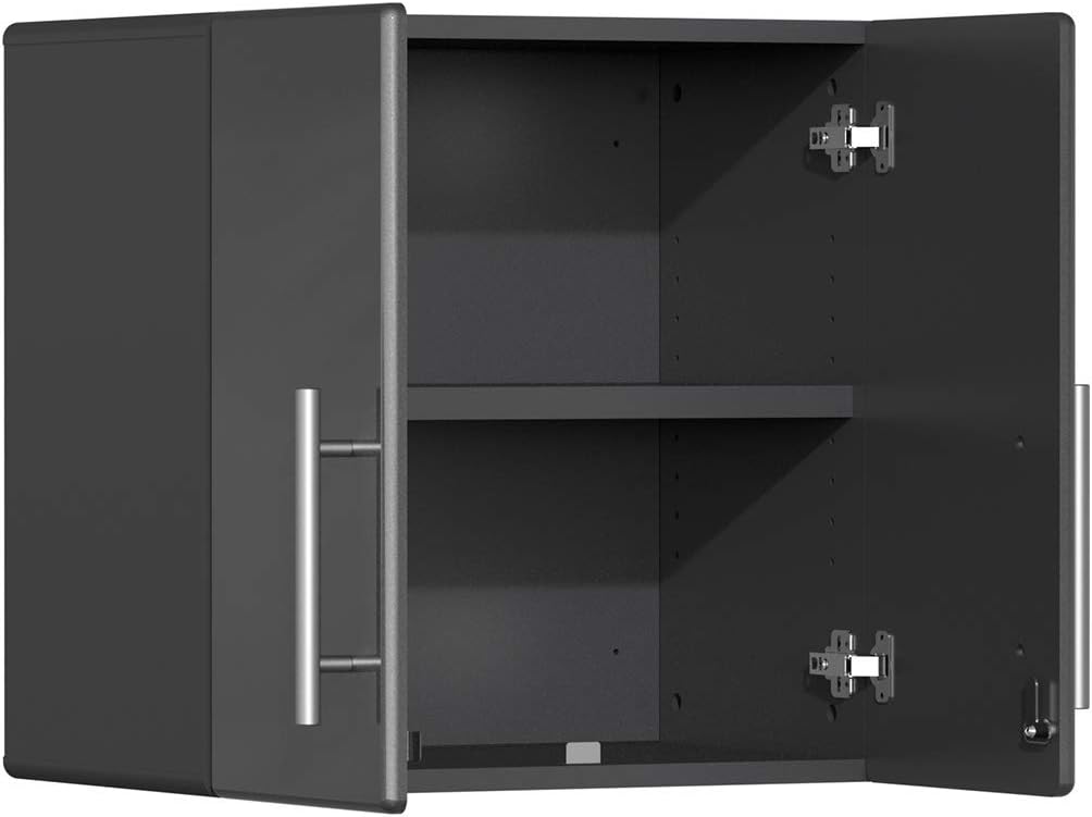 Ulti-Mate UG22072G 7-Piece Garage Cabinet Kit with Bamboo Worktop in Graphite Grey Metallic