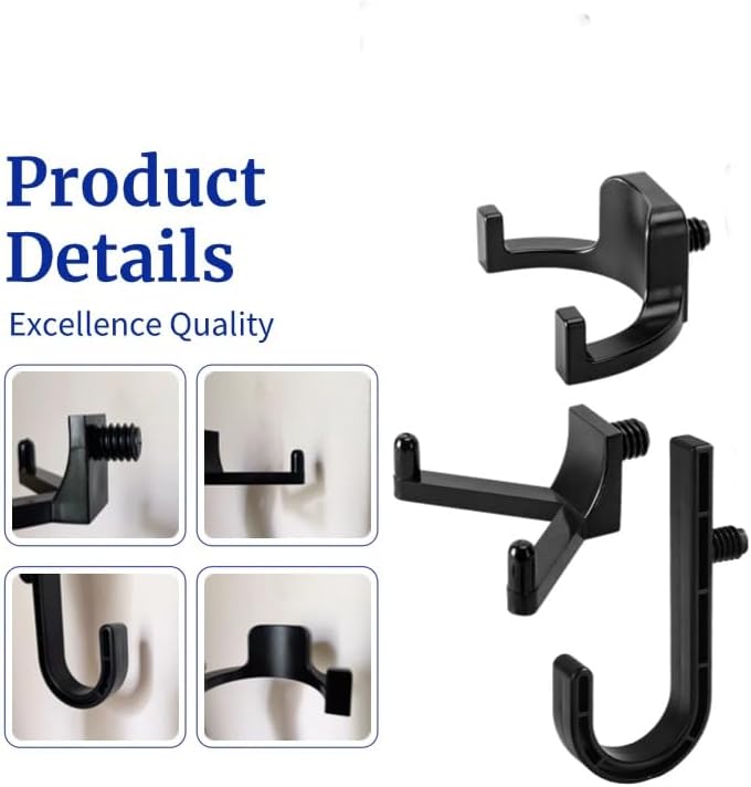 9 Pcs ABS Storage Shed Tool Hooks, Heavy Duty Shed Accessories & Hooks - Compatible with Suncast & Craftsman Sheds, Black J/U/V Shape for Organizing Ladders, Hoses & Garden Tools in Outdoor Sheds