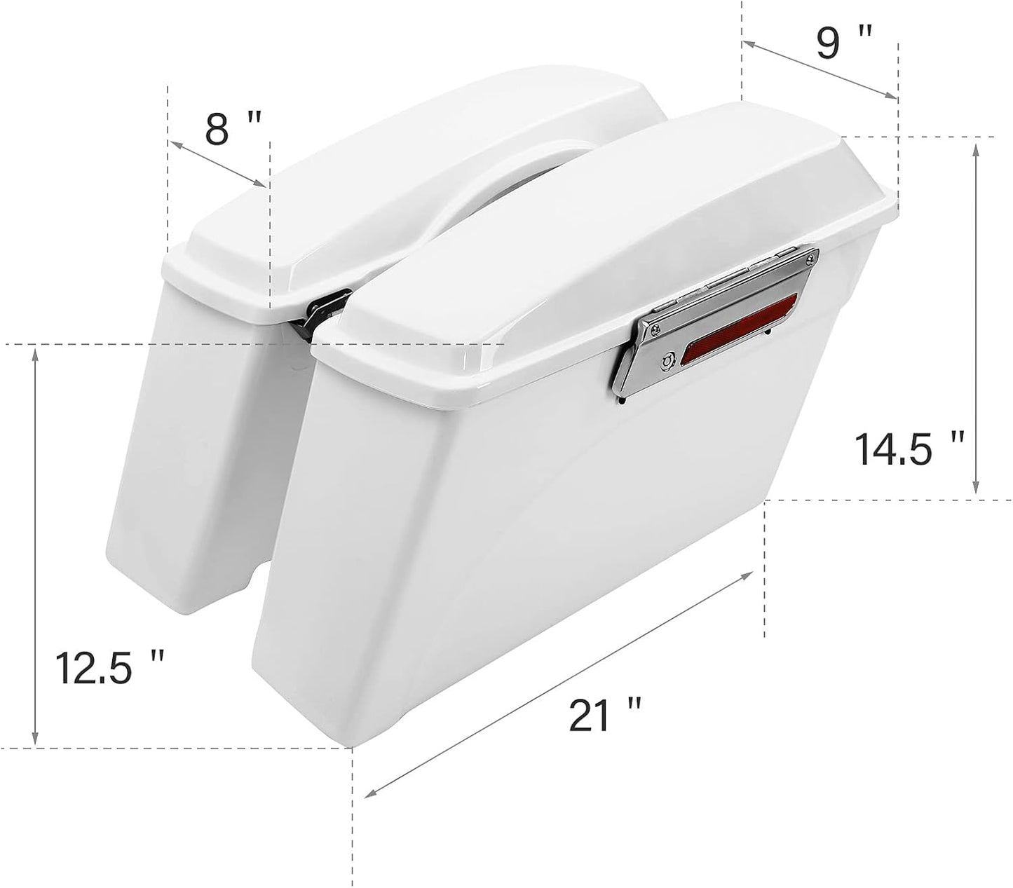 XFMT Motorcycle Saddlebags White Hard Saddle Bags Trunk For Harley Touring Road King Street Glide Road Glide Electra Glide Ultra Classic 1994-2013