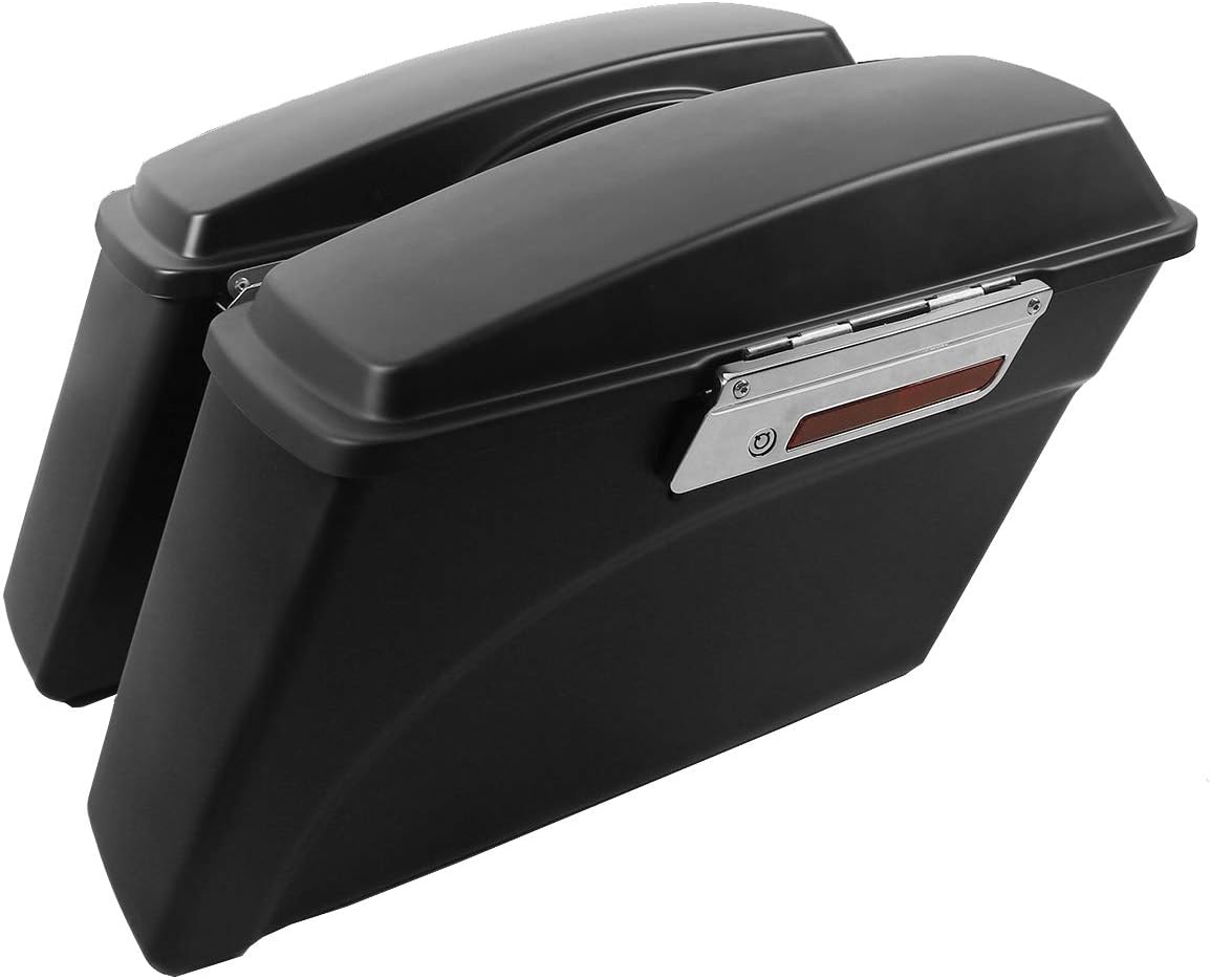 XFMT Hard Saddlebags Saddle Bag & Chrome Conversion Brackets For Harley Softail Heritage Deluxe 1984-2017