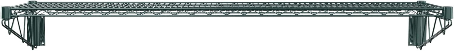 14" x 60" Green Epoxy Wire Wall Mount Shelf