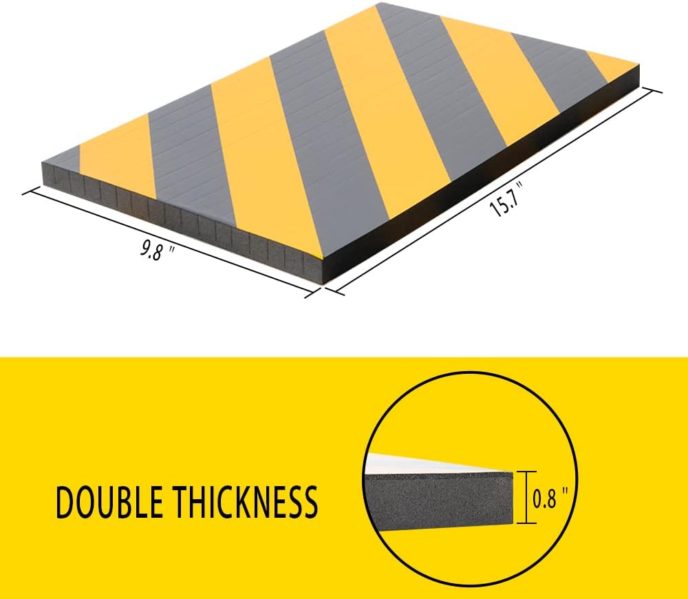 Garage Wall Protector Foam Wall Column Guard for Parking Garages - Reflective Wall Edge Protector - 2 Pack Pole Guard - Wall Edge and Bumpers Guards