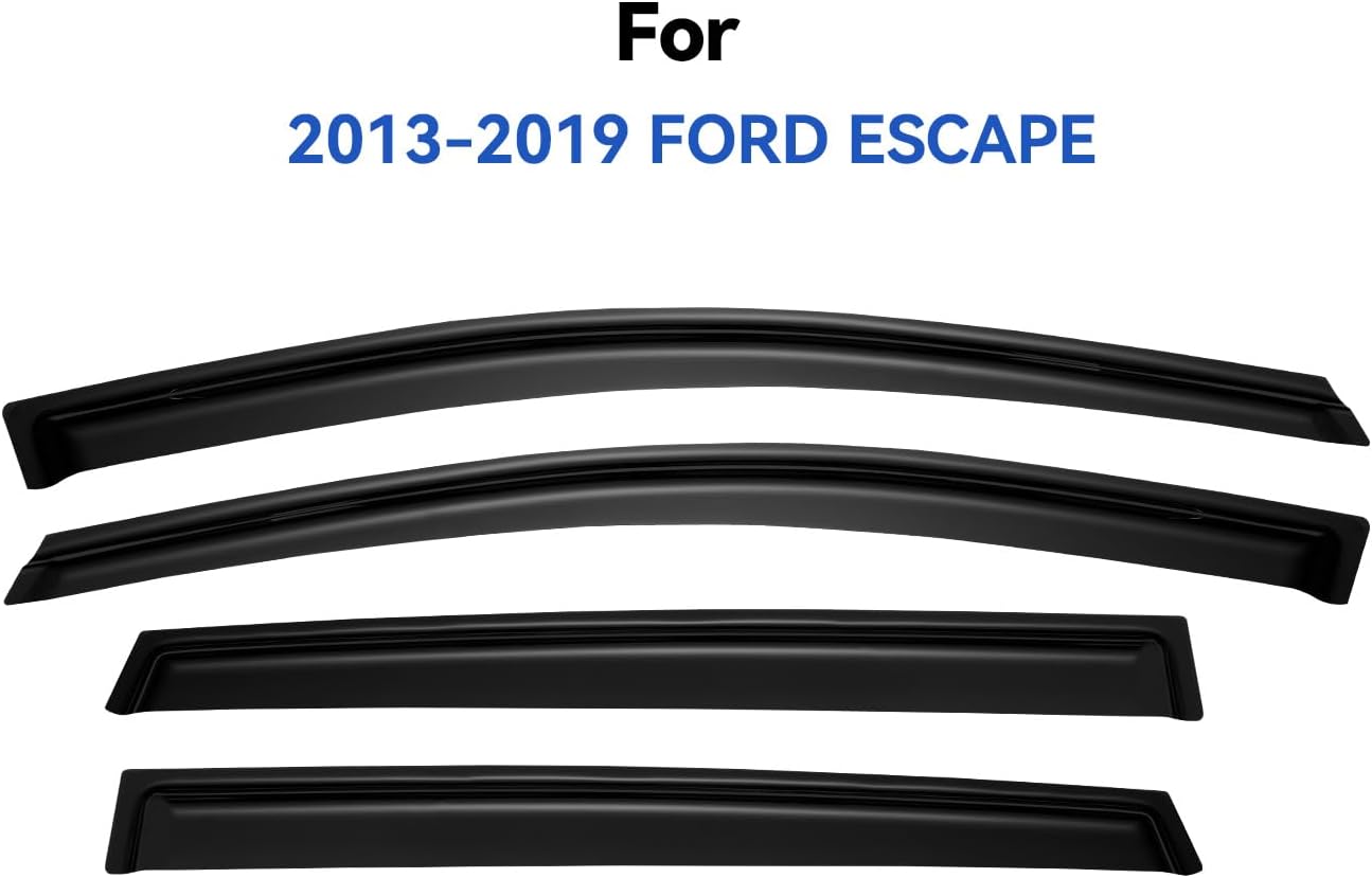 Window Visors Rain Guards Shield for 2013 2014 2015 2016 2017 2018 2019 Ford Escape, Out-Channel Window Vent Wind Deflectors Visors Shades for 13-19 Escape