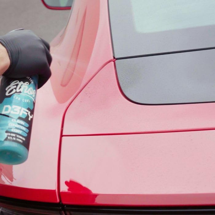 Ethos Defy - 3 in 1 Ceramic Coating - Waterless Car Wash Spray & Wax - Car Wax Rnseless Wash - Hydrophobic Top Coat - Polish & Polymer Paint Sealant Protection - with Insta-Bond Technology - 16OZ