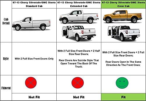 Sun/Rain Guards Window Visors Wind Deflector Compatible with Avalanche/Suburban/Yukon/Silverado/Sierra Crew Cab 4pcs