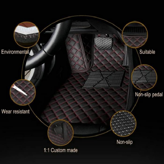 Customized Personalized car Floor mats, All-Weather Luxury car Floor mats, Waterproof and Anti Slip Leather car Floor mat Lining, 95% Customized car, Truck, and SUV Floor mats (Blue)