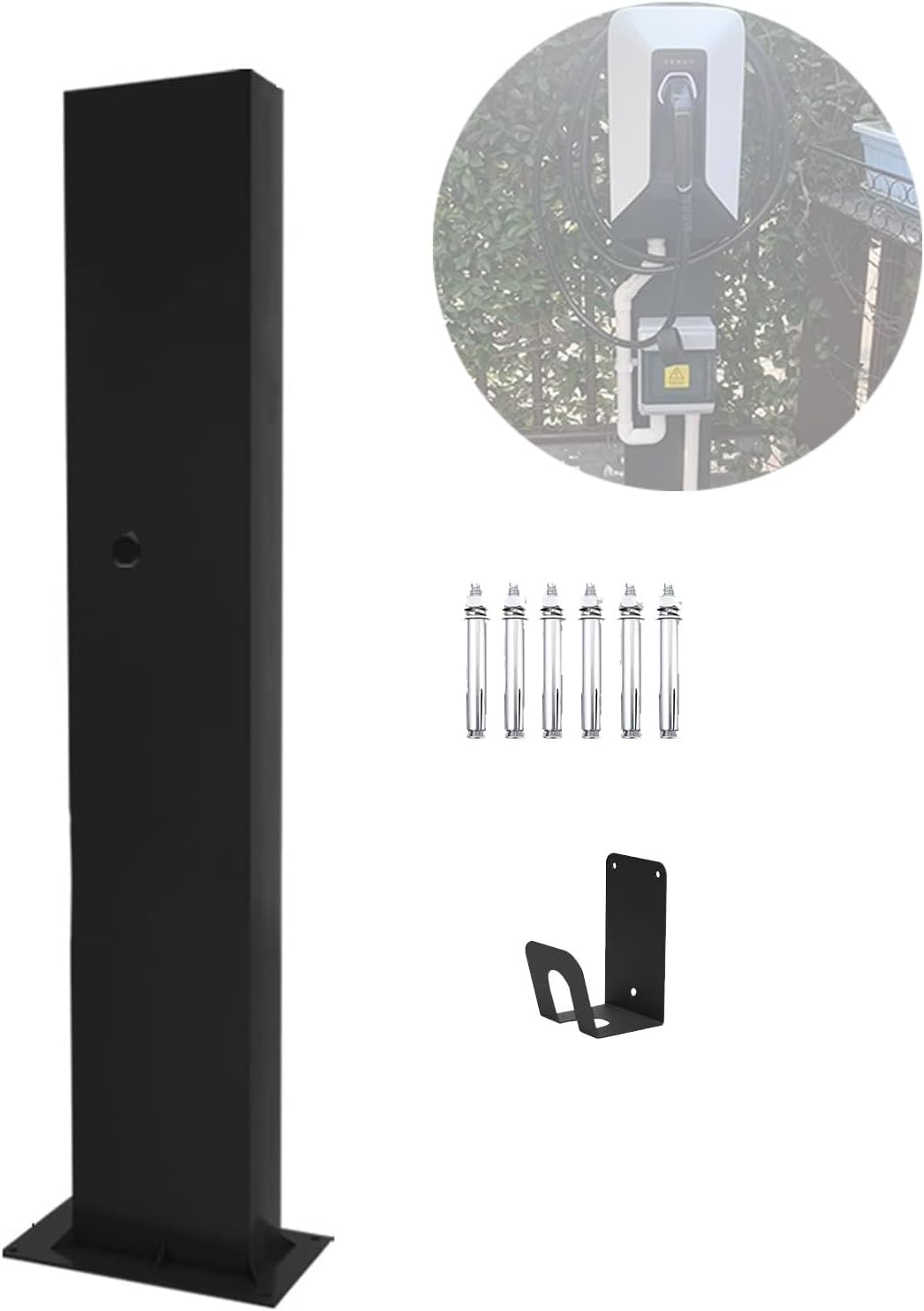 EV Charger Connector Pedestal Electric Vehicle Charging Stations, Stainless Steel, Combination Lock, Charging Pillar Charging Lever Charging Column for Charging Station Garage