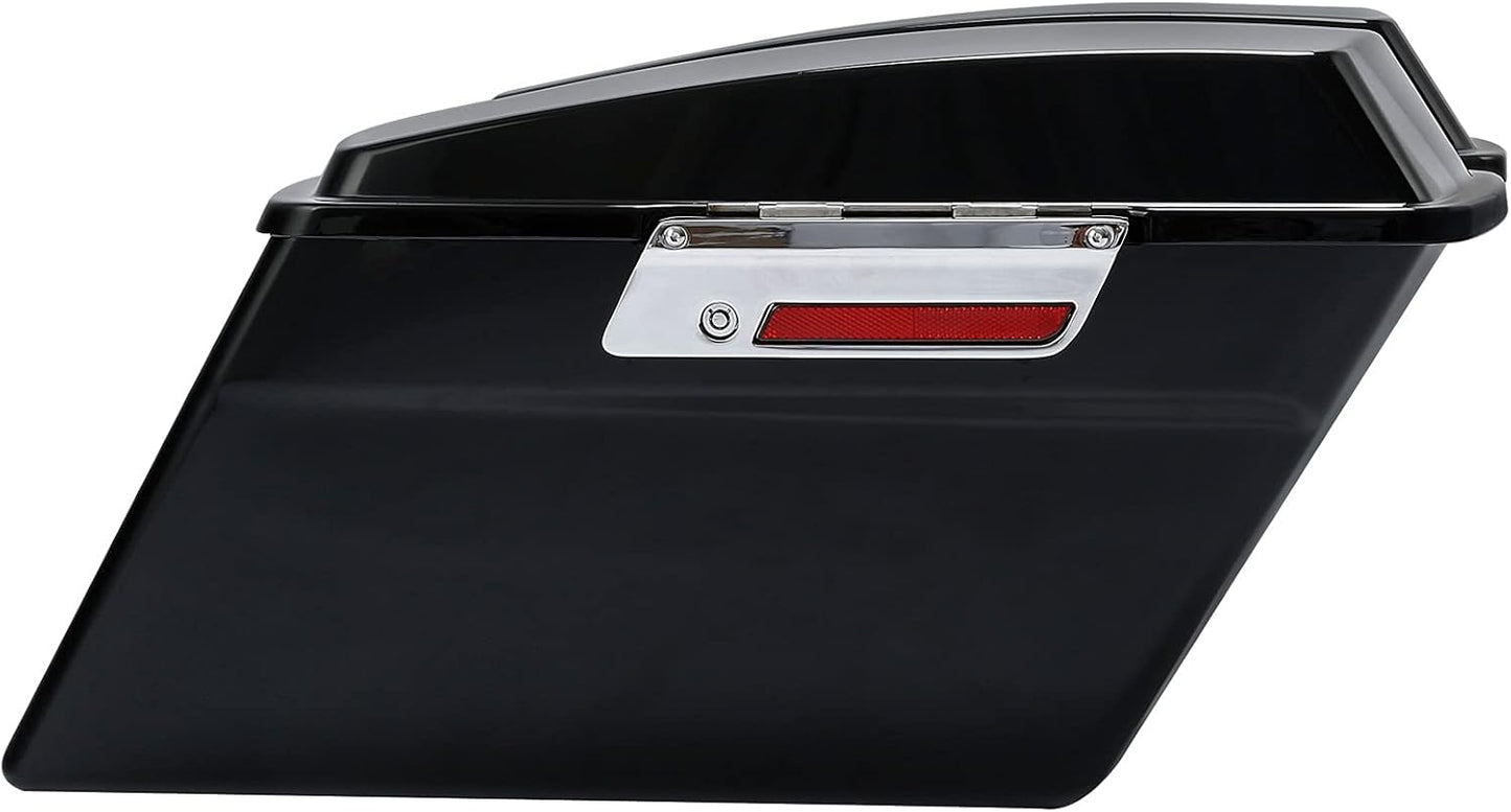 XFMT Hard Saddlebags Saddle Bag Turnk W/Black Conversion Brackets For Harley Heritage Softail Deluxe 1984-2017