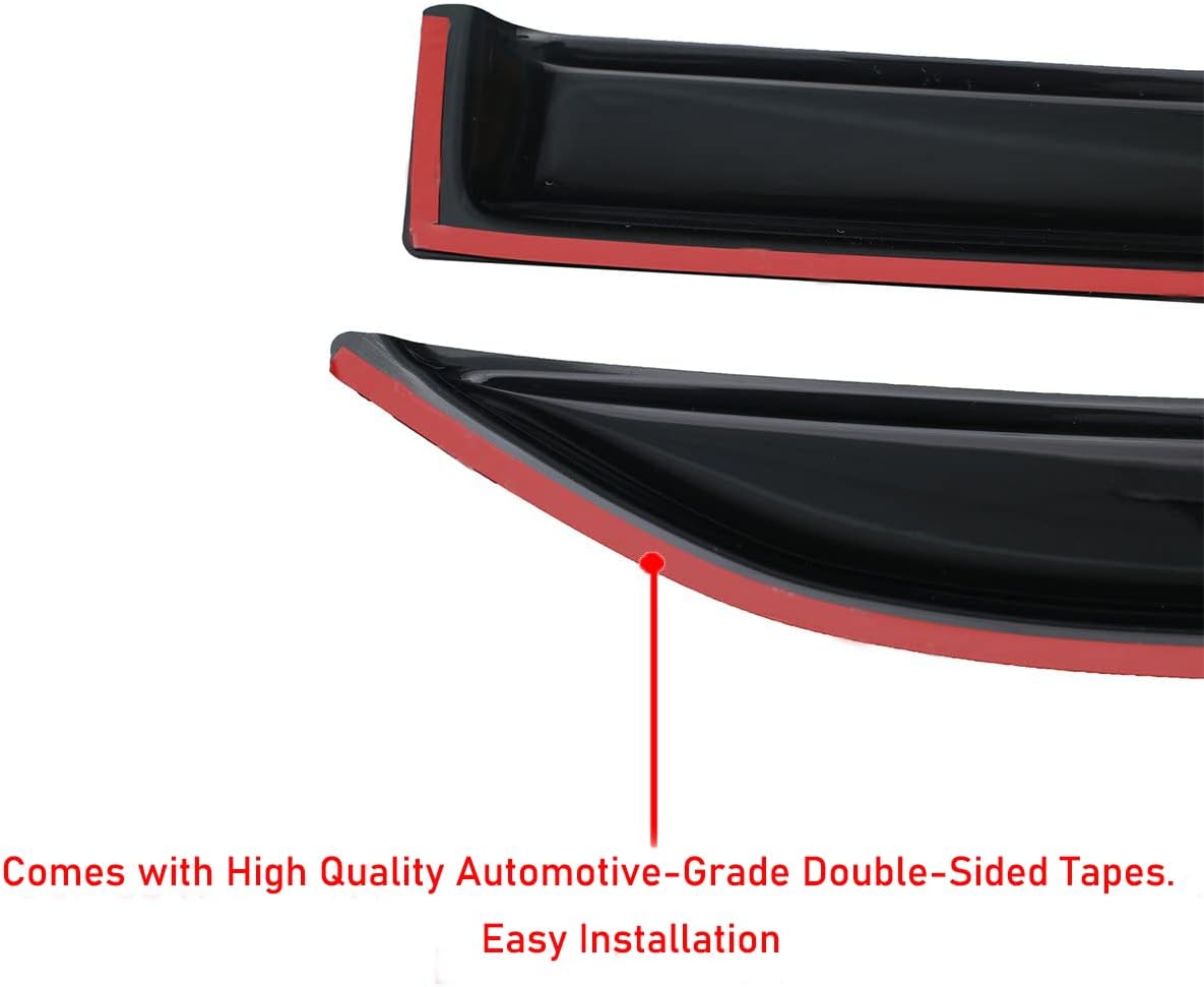 Lightronic Extra Durable Outside-Mount Auto Vent Window Visor, Fit 2013-2022 Buick Encore (EXCLUDES Encore GX), 2013-2022 Chevrolet Trax, UV Protection Rain Guard, Original Wind Deflector, Smoke, 4Pcs