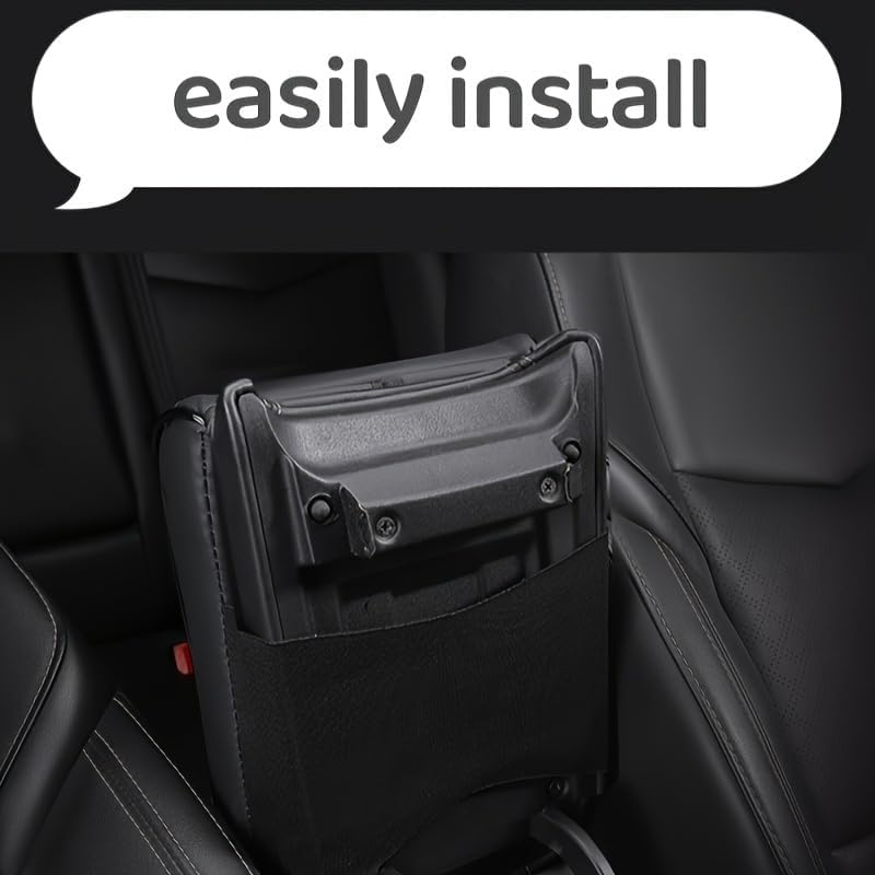 Premium Memory Foam Car Center Console Cover - Ergonomic Armrest Cushion Protector with Soft Elbow Support, Universal Fit for Vehicles (Black)