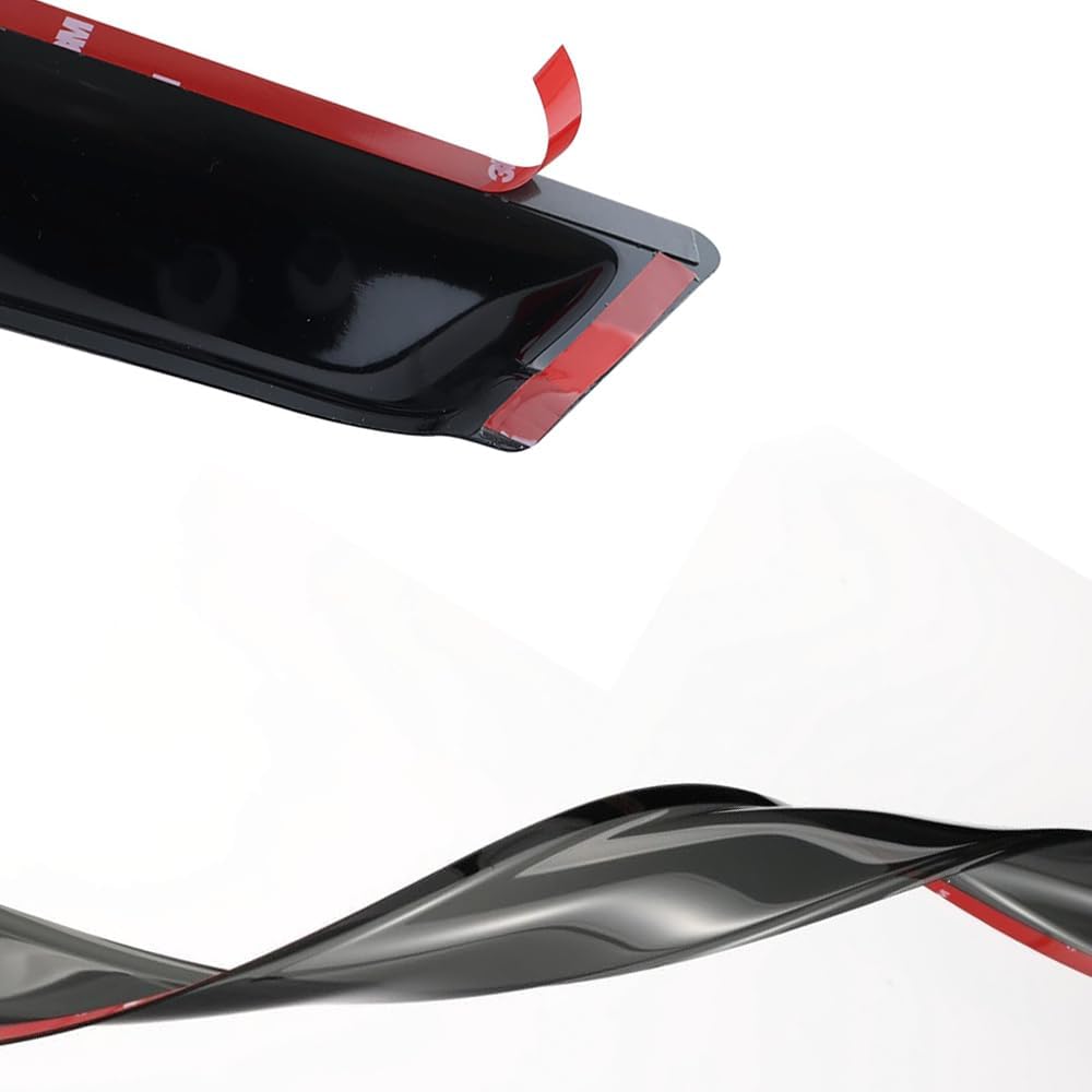 94428 Side Window Visors Wind Vent Deflectors Compatible with 2002-2007 Jeep Liberty, 4pcs Out-Channel Good Looking Dark Smoke Tape-On Rain Guards Set