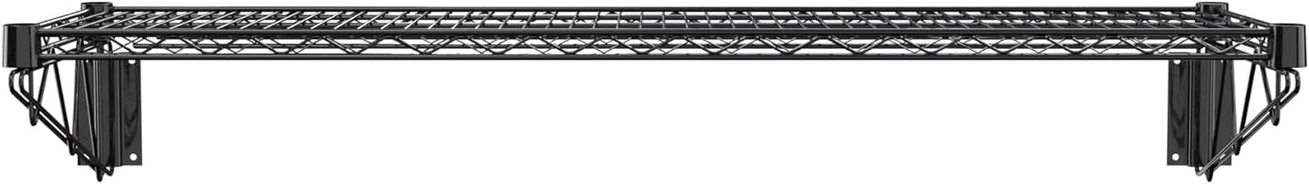 14" x 48" Black Epoxy Wire Wall Mount Shelf