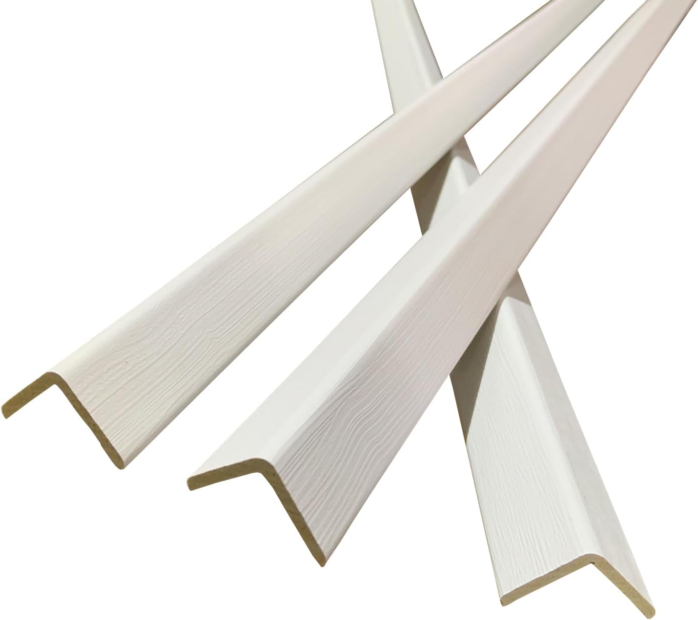 Wall Corner Protector 3PCS 45" Corner Molding Trim White Wood Grain Corner Trim Decorative Strips for Door and Window Frames Mirror Edges Ceramic Tiles, and Wooden Wall Edges.