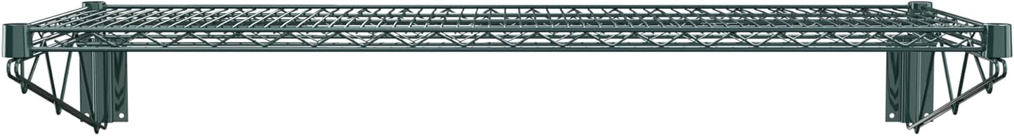 18" x 48" Green Epoxy Wire Wall Mount Shelf