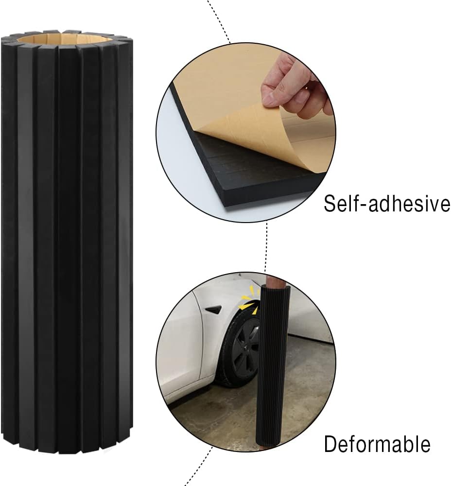 GUEQUITLEX Garage Wall Guards Foam Car Door Protector Wall Bumper Guard for Parking Garages - Garage Wall Guards -Wall Edge Protector Protect Your Car - Wall Corner Edge Bumpers (4 Pack, Column)