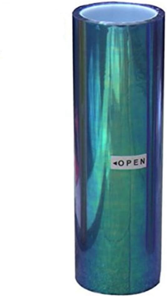 12 by 48 inches Self Adhesive Shiny Chameleon Headlights Tail Lights Fog Lights Films,Film Sheet Sticker,Tint Vinyl Film with Gift Knife and Hand Tool (Light Blue)