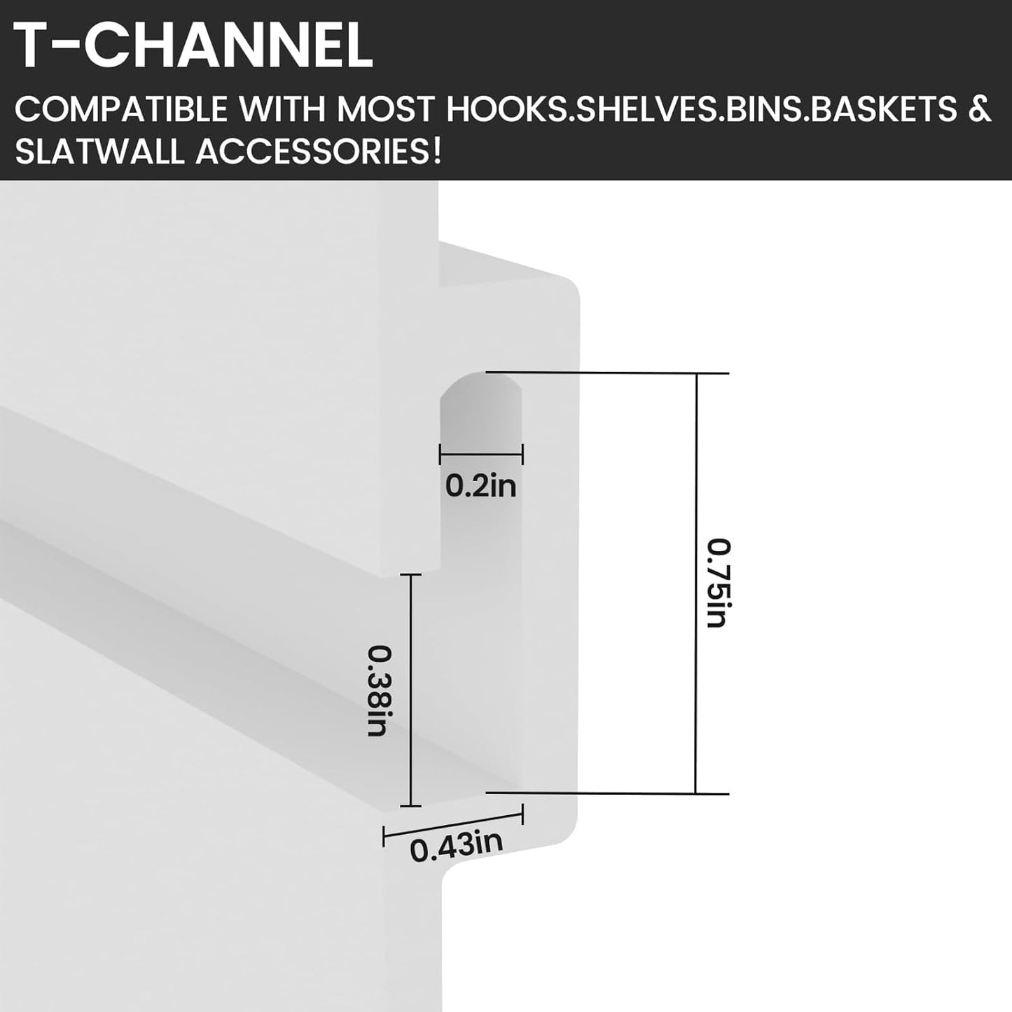 Slatwall Panel Wall Storage Systems, 4x8 ft Slat Wall Paneling Garage Wall Organizer with Five Hooks, Heavy Duty Wall Mounted PVC Wall Rack, White