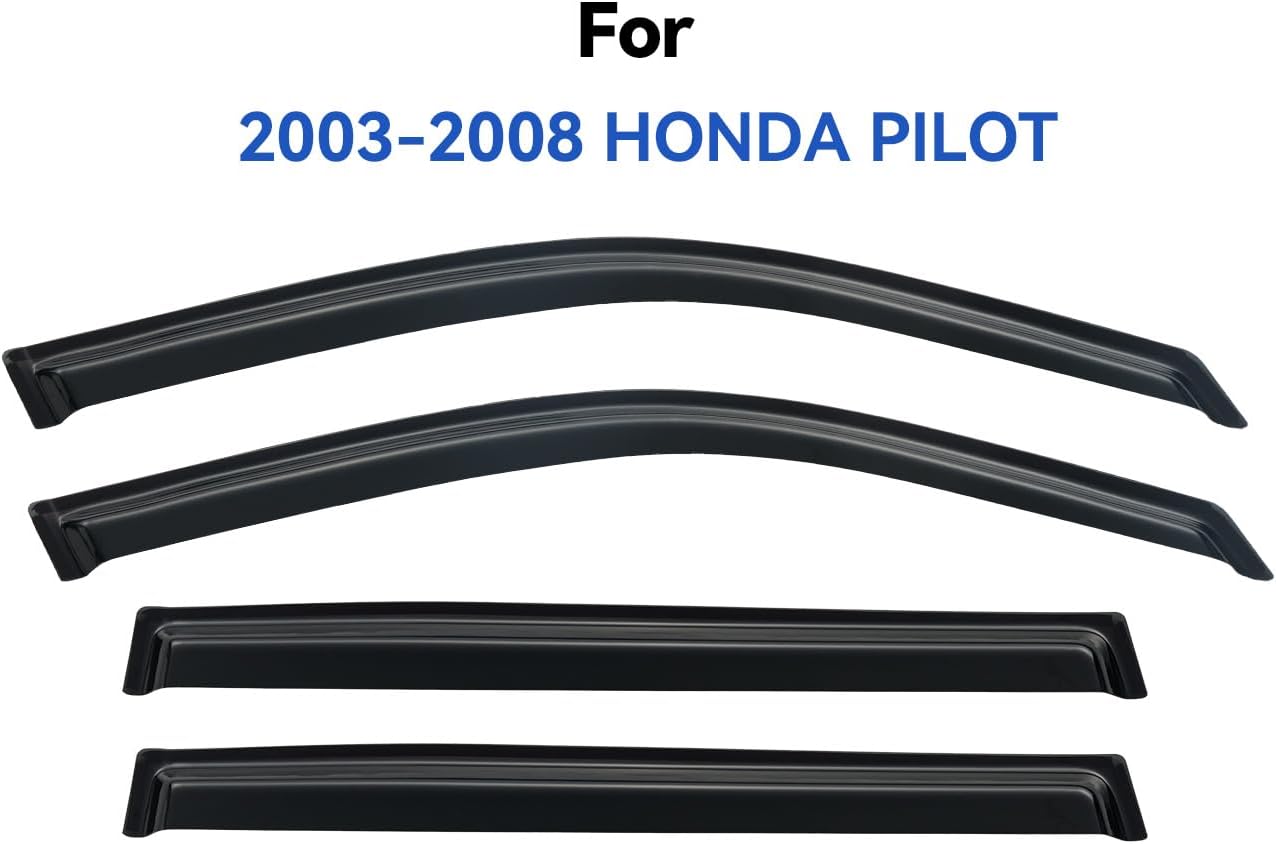 Window Visors Rain Guards Shield for 2003-2008 Honda Pilot, Out-Channel Window Vent Wind Deflectors Visors Shades for 03-08 Pilot