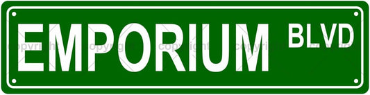 EMPORIUM BLVD Space Metal Tin Street Sign Bar Cafe Garage Cave Home Room Wall Bathroom Farmhouse Garden Porch Patio Decor, 16 x 4 Inch