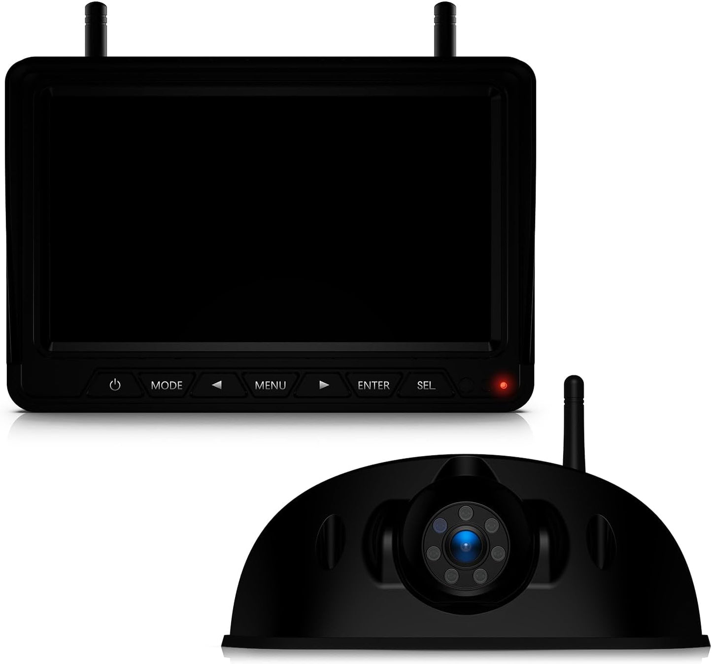 Fookoo HD 1080P 7" Wireless RV Backup Camera System for Furrion Pre-Wired RV Truck Camper, 7" IPS DVR Monitor & Rear View Camera, IR Night Vision IP69 Waterproof DIY Parking Lines - DW7Y5