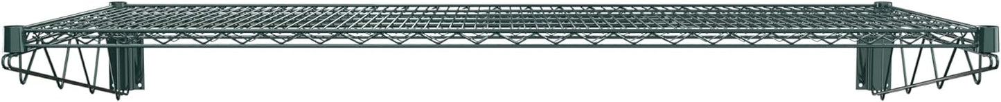 24" x 60" Green Epoxy Wire Wall Mount Shelf