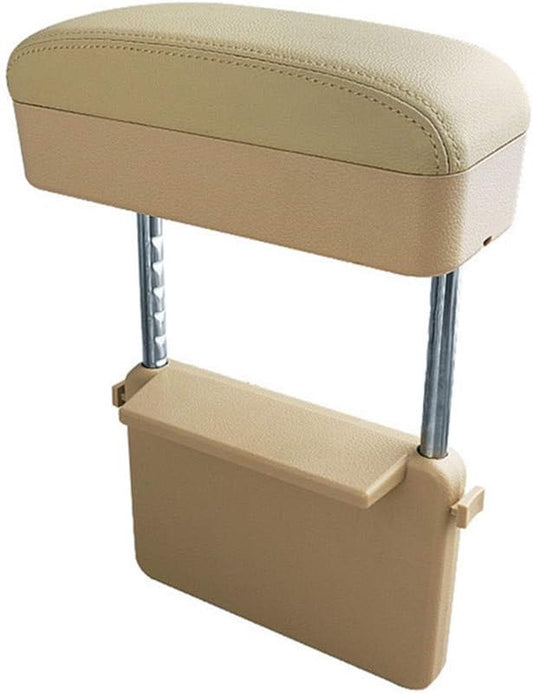 JEYODA Car Armrest Box Adjustable Pad Refit Car Central Lift Armres Storage Organizer Box Arm Rest(Beige)