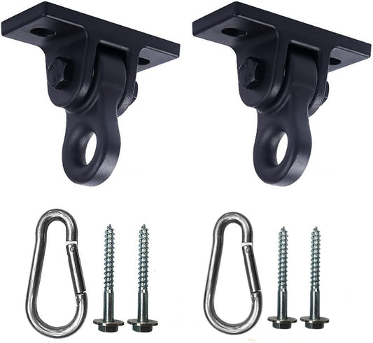 Heavy Duty Black Swing Hangers Screws Bolts Included Over 5000 lb Capacity Playground Porch Yoga Seat Trapeze Wooden Sets Indoor Outdoor 2 Pack