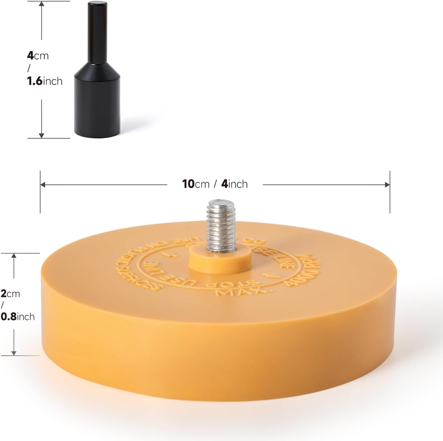 FOSHIO 2 Pack Decal Remover Eraser Wheel with Adapter 4 inch Rubber Eraser Wheel for Drill Removes Car Decal Vinyl Tape Graphics Pinstripe Sticker Adhesive Remover (2 Pack Solid)