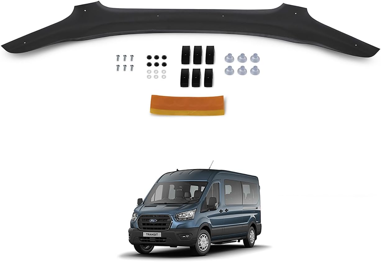 Hood Deflector Guard Fits Ford Transit 2019-2025 | Bug & Bonnet Shields, Protects from Particles & Bug, All Weather - Durable - Easy assembly without Drill