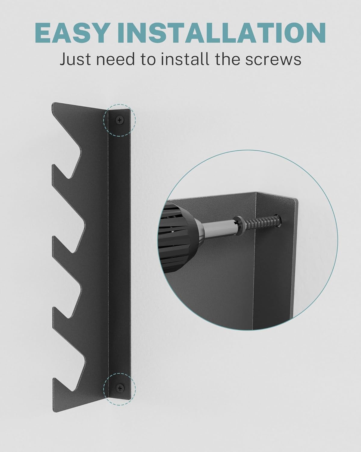 Garage Tool Organizer Wall Mount, Shed Yard Tool Organizer for Garage, Horizontal Organization Tool Racks for Walls, Shovels and Rakes, 3FT