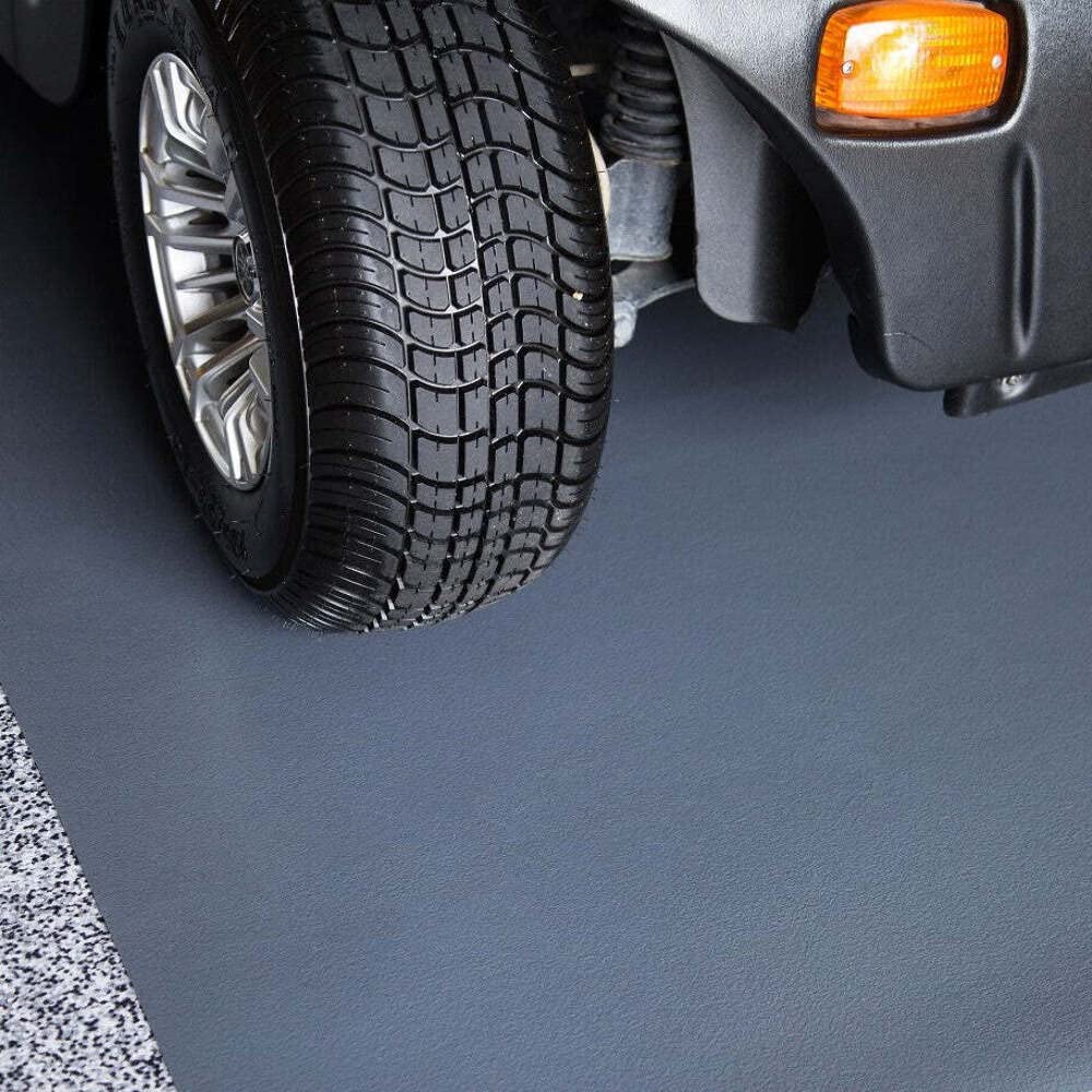 G-Floor Ceramic Texture Vinyl Garage Flooring Mat (7'6" x 17', Midnight Black) - Solid Polyvinyl Construction for Superior Garage Floor Protection