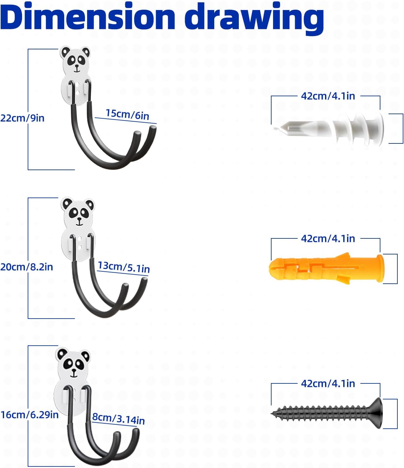 GPANDAG Garage Hooks Heavy Duty,Large Wall Mount Hanger Rack Garage Storage Utility Hooks, 6 Pack Long Hook Garage Organizer for Hanging Tool, Chairs, Hoses, Ladder, Bulk Items, Ropes