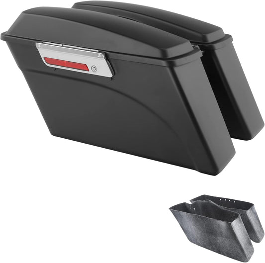 XFMT Motorcycle Saddlebags Matte Black Hard Saddle Bags Trunk For Harley Touring Road King Street Glide Road Glide Electra Glide Ultra Classic 1994-2013