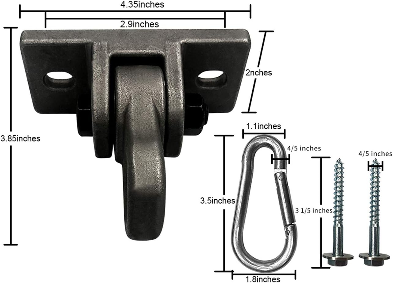 Heavy Duty White Metal Color Swing Hangers Screws Bolts Included Over 5000 lb Capacity Playground Porch Yoga Seat Trapeze Wooden Sets Indoor Outdoor (4 Pack)