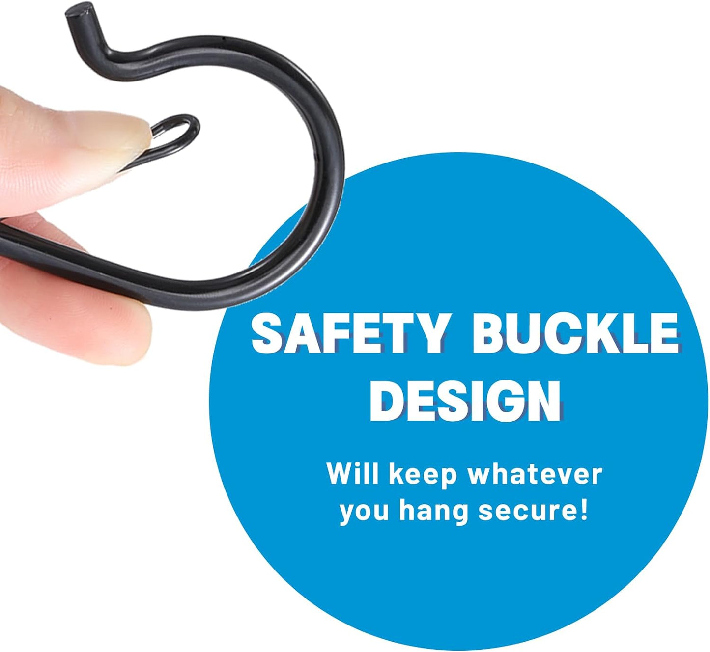 24 PCS Q-Hanger Hooks, Screw Hooks for Outdoor String Lights, Safety Buckle Design Cup Eye Hook for Hanging Christmas Lights, Plants, Wind Chimes, Mounted on Wall Ceiling, Include 1 Wing Nut Driver