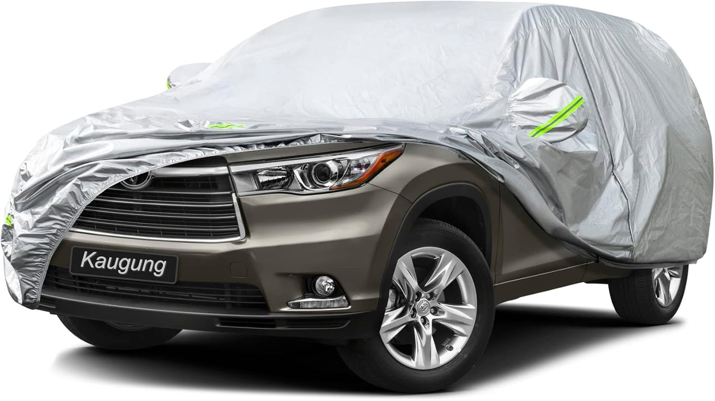 KouKou Oxford SUV Car Cover Custom Fit Toyota Highlander from 2007 to 2025, Waterproof All Weather with Zipper Door, Sun Rain Dust Snow Protection. (Ships from US Warehouse, Arrive Within 3-7 Days)