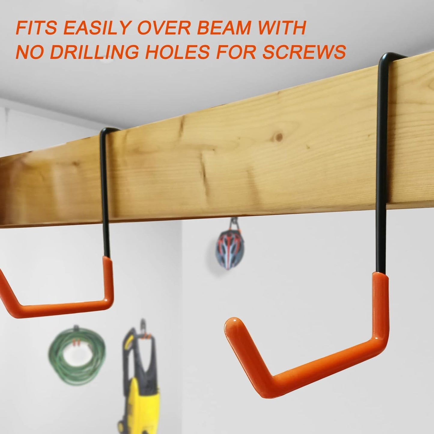 Rafter Hanger Large S Garage Hooks Bike Storage System Holder Organizer, with Non Slip Coating, for Organizing Hanging Basket, Ladders,Bicycle Wheel,Ropes and Bulk Items (6Pack, Black)