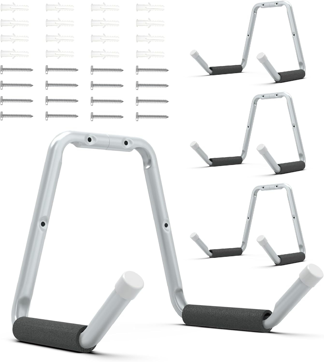 HUHOLE Garage Jumbo Utility Hanger, U Shape Tool Bracket for Garage Wall - 100lbs Load-Bearing, Protective Foam & Cap, Rust-Resistant, Scratch-Proof for Homeowners, DIY Enthusiasts, Contractors